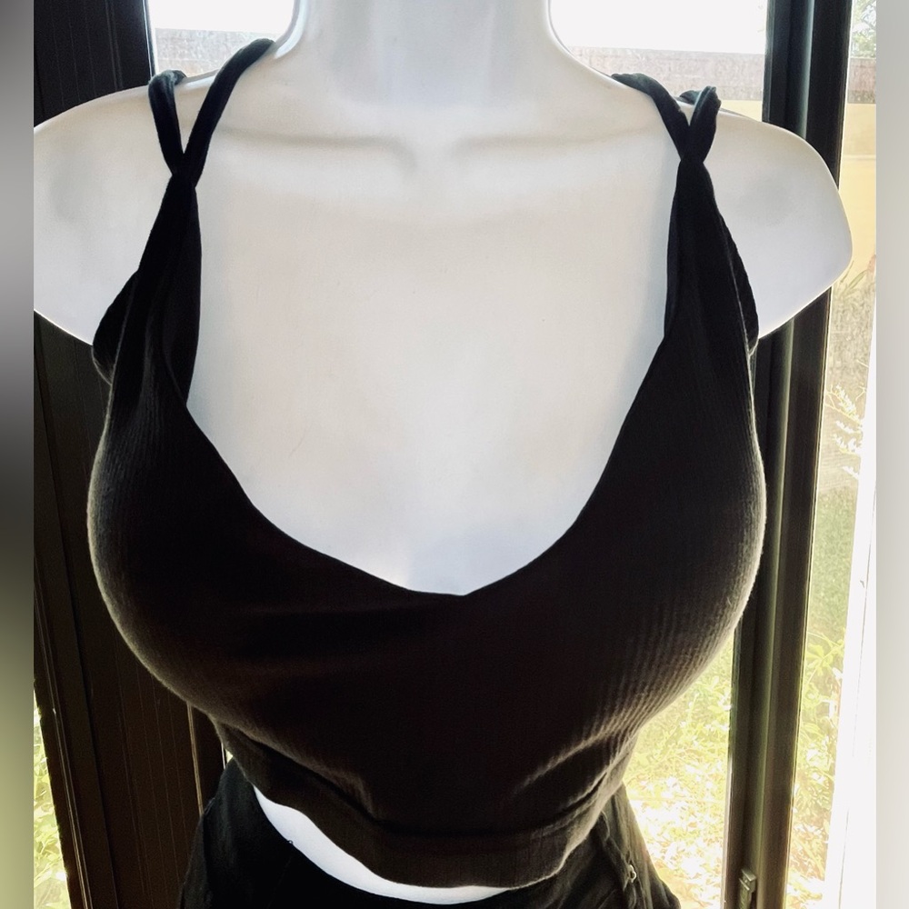 Terra 3X NWT Sexy Black Strappy Crop Top
